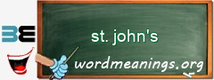 WordMeaning blackboard for st. john's